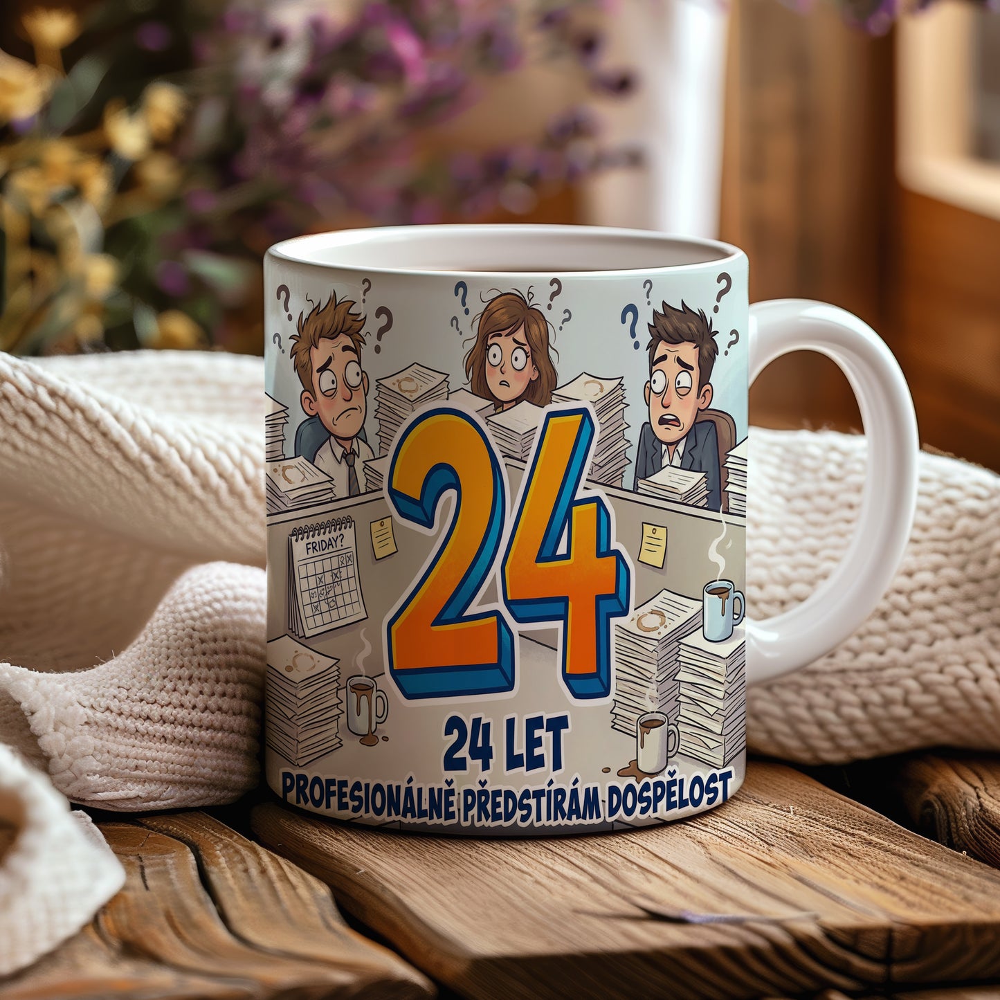 Narozeninový hrnek 24 let – PROFESIONÁLNĚ PŘEDSTÍRÁM DOSPĚLOST