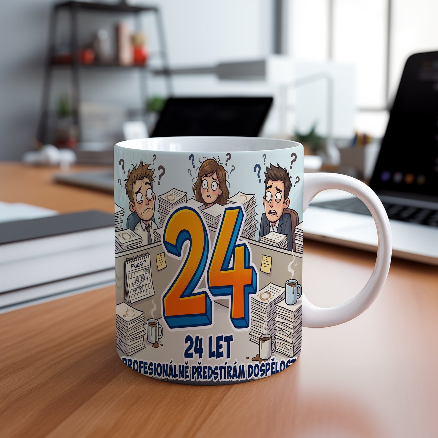 Narozeninový hrnek 24 let – PROFESIONÁLNĚ PŘEDSTÍRÁM DOSPĚLOST