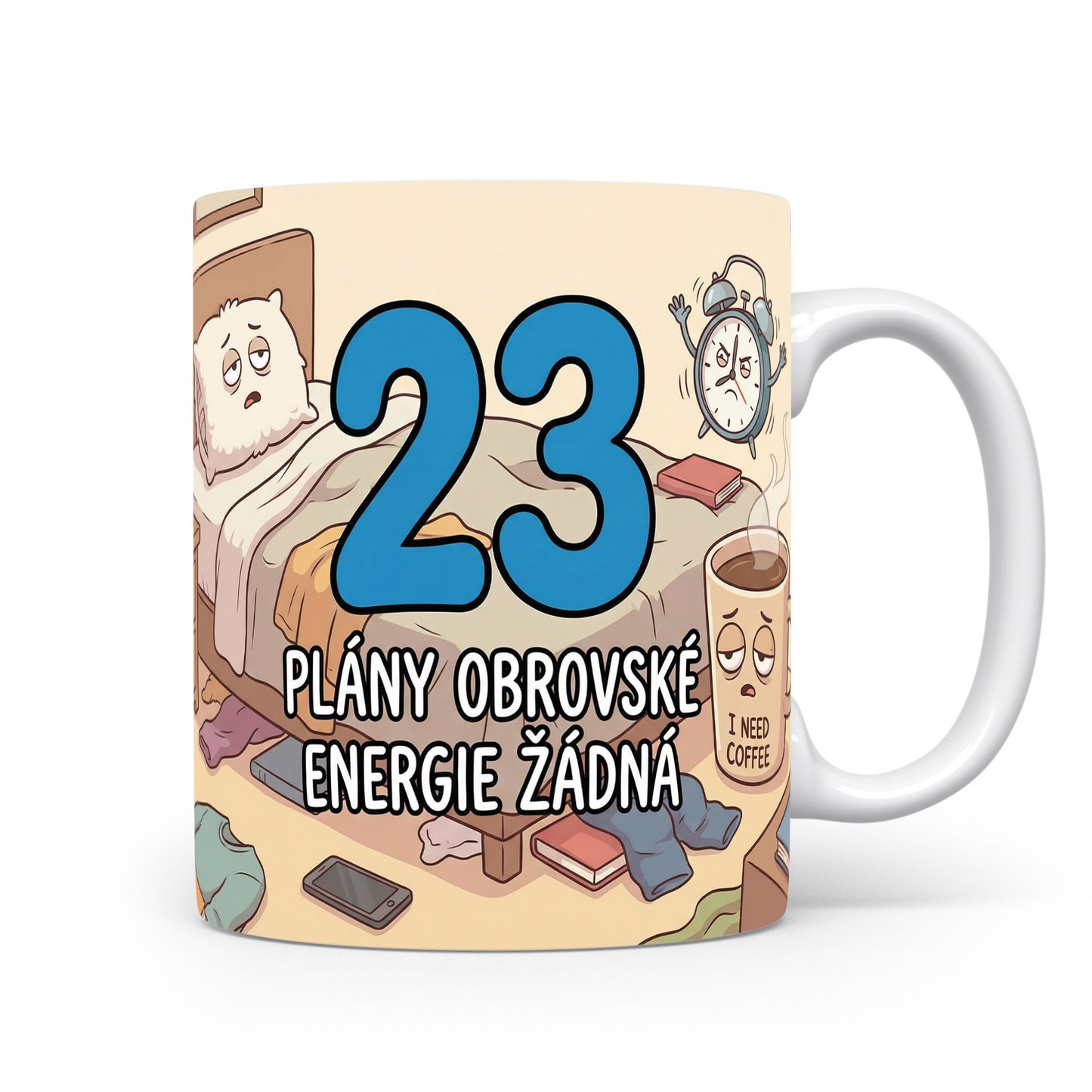 Hrnček s nápisem Plány obrovské energie žádná