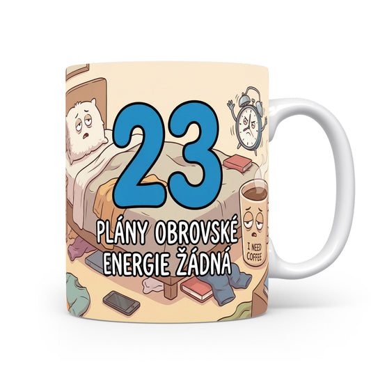 Hrnček s nápisem Plány obrovské energie žádná