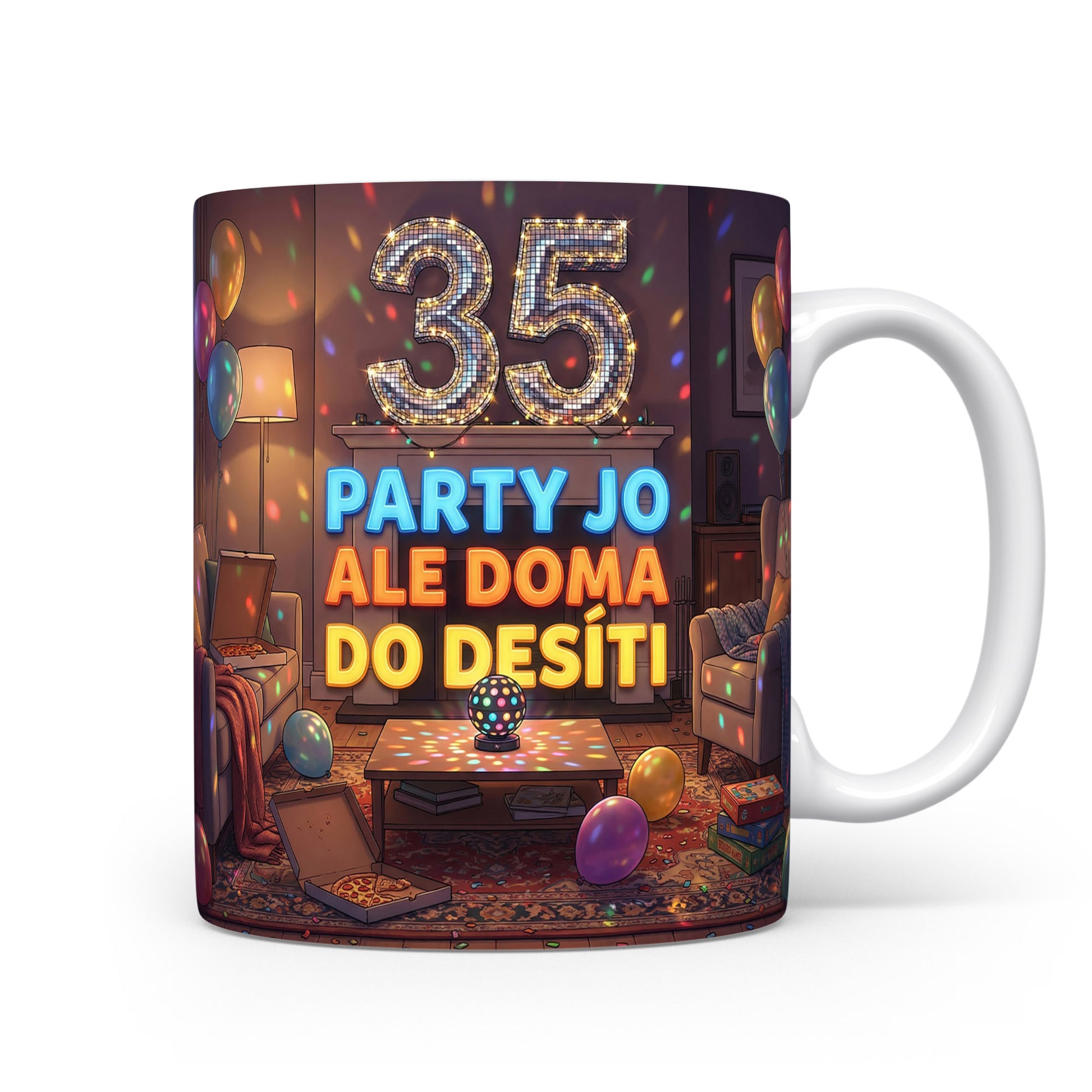 Narozeninový hrnek s číslem 35 a sloganem.