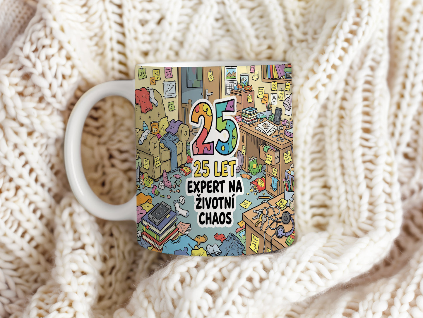 Narozeninový hrnek 25 let – EXPERT NA ŽIVOTNÍ CHAOS