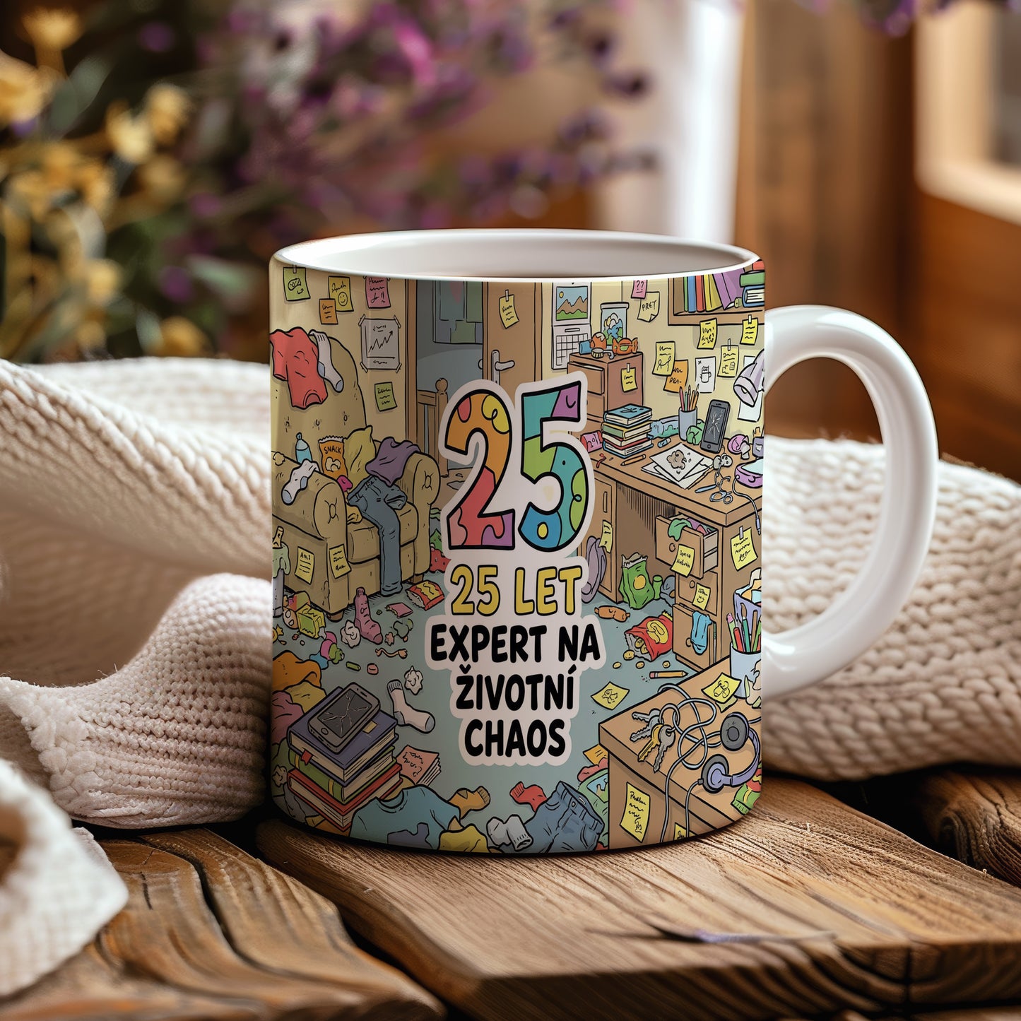Narozeninový hrnek 25 let – EXPERT NA ŽIVOTNÍ CHAOS