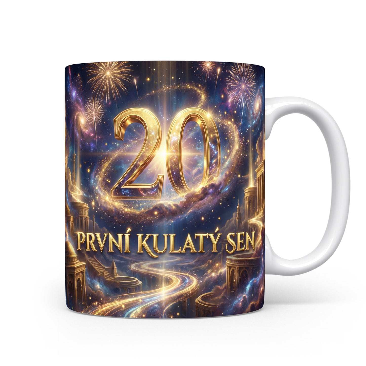 Hrnček s nápisem 20 PRVNÍ KULATÝ SEN