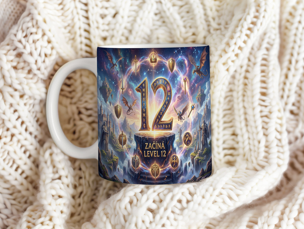 Narozeninový hrnek 12 let – ZAČÍNÁ LEVEL 12