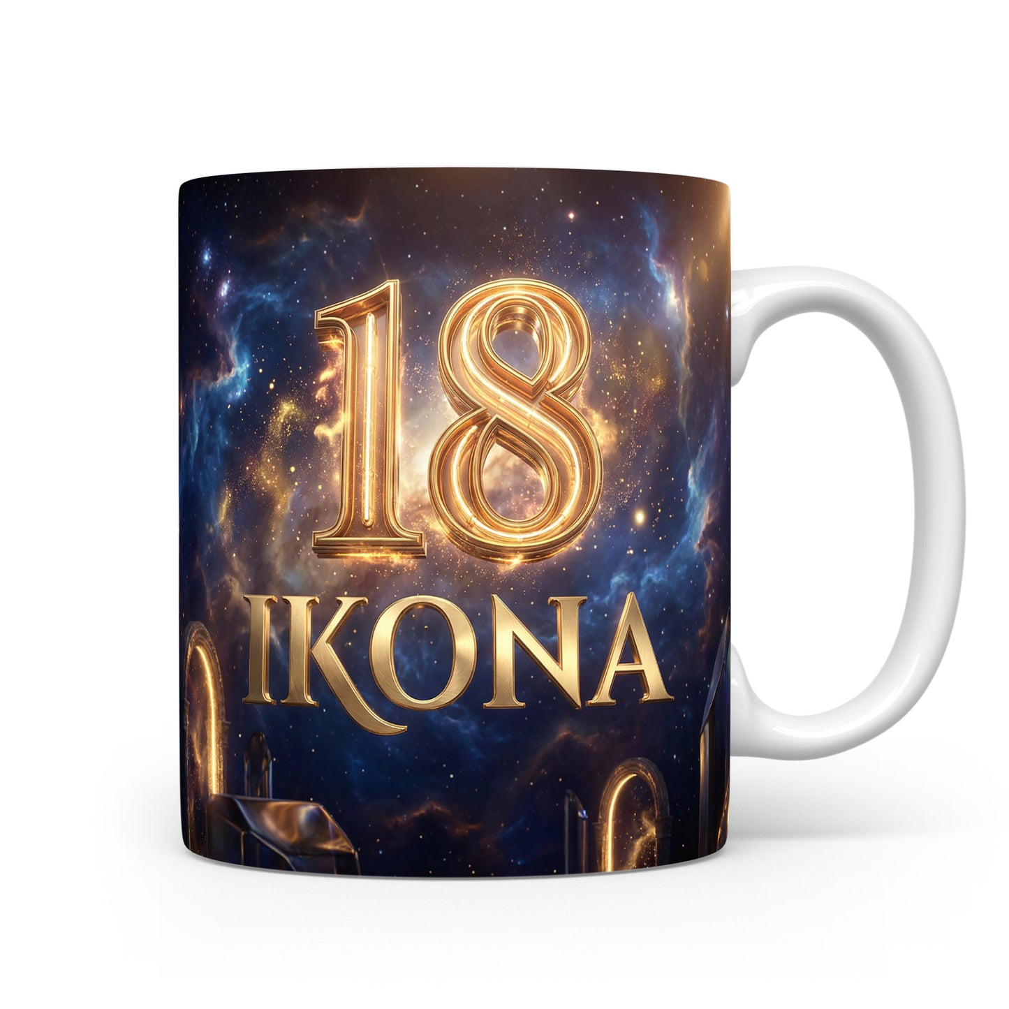 Narozeninový hrnek s číslem 18 a nápisem IKONA