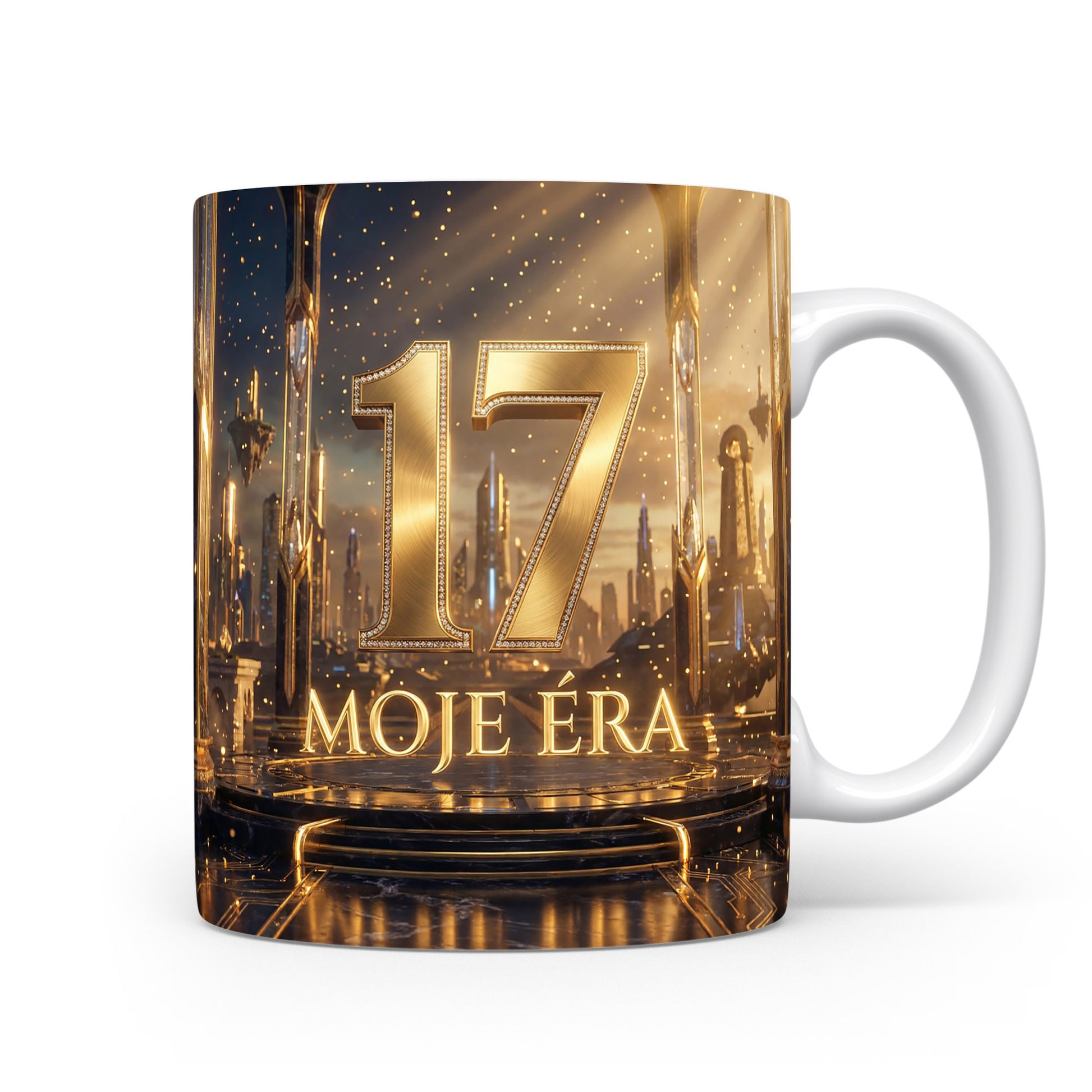 Hrnček s číslem 17 a sloganem MOJE ÉRA