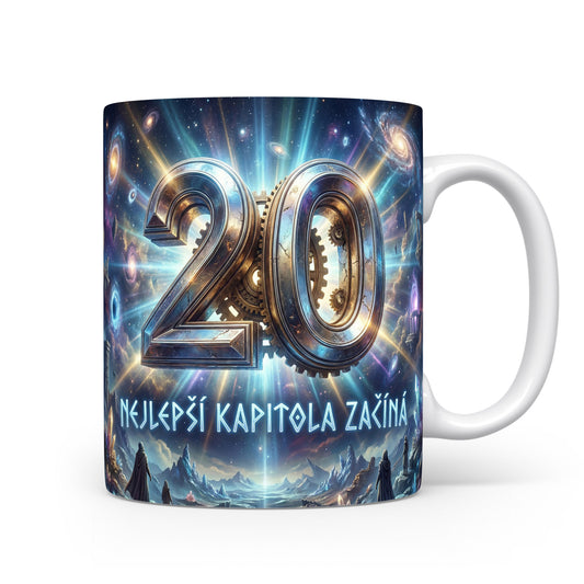 Hrnček s nápisem NEJLEPŠÍ KAPITOLA ZAČÍNÁ