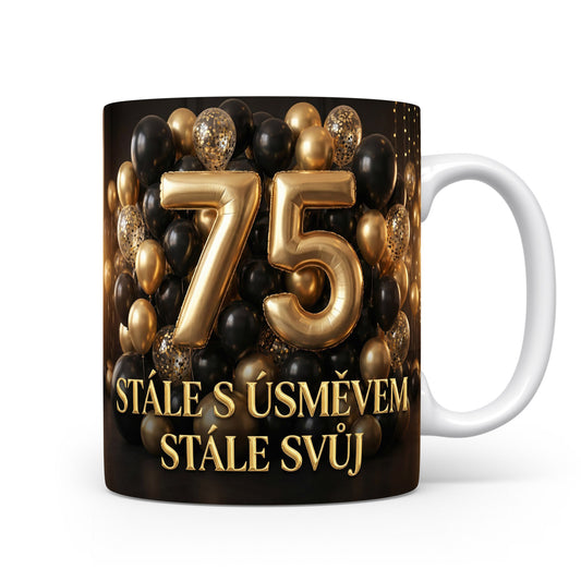 Hrnček s nápisem k 75. narozeninám