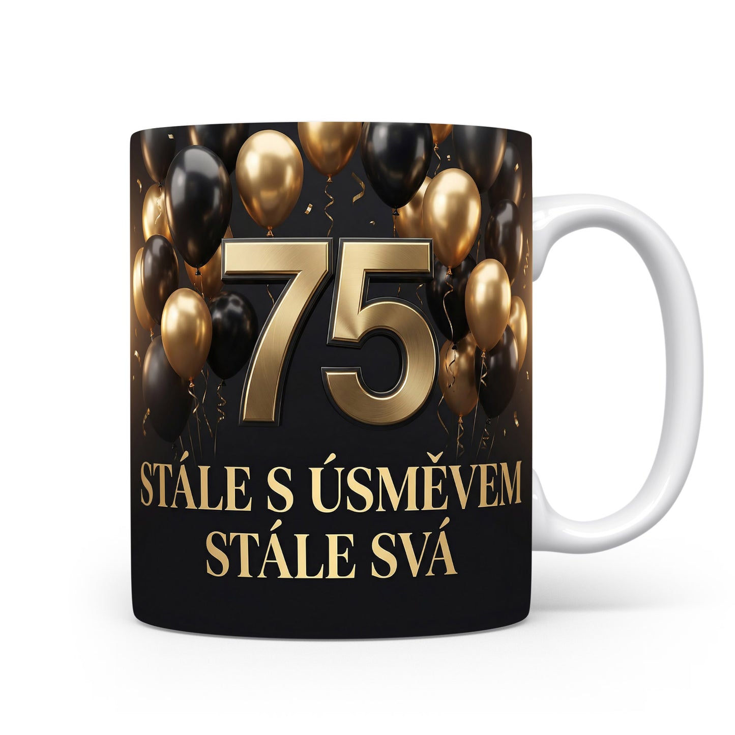 Narozeninový hrnek s věkem 75