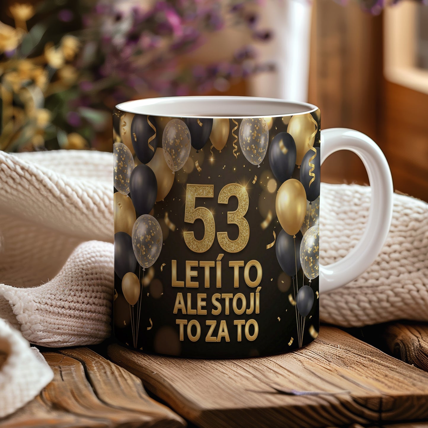 Narozeninový hrnek 53 let – LETÍ TO ALE STOJÍ TO ZA TO