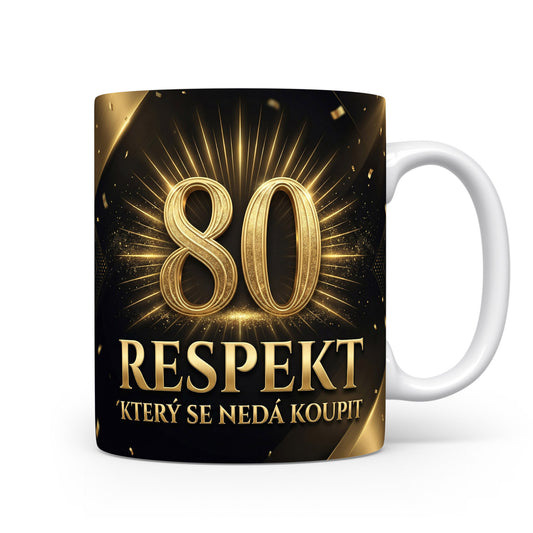 Hrnček s nápisem RESPEKT, KTERÝ SE NEDÁ KOUPIT