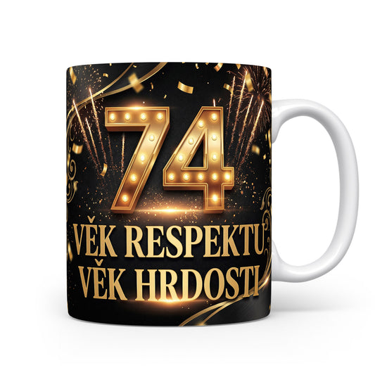 Hrnček s nápisem VĚK RESPEKTU VĚK HRDOSTI