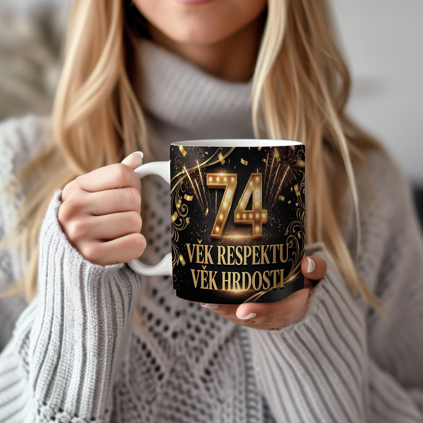 Narozeninový hrnek 74 let – VĚK RESPEKTU VĚK HRDOSTI