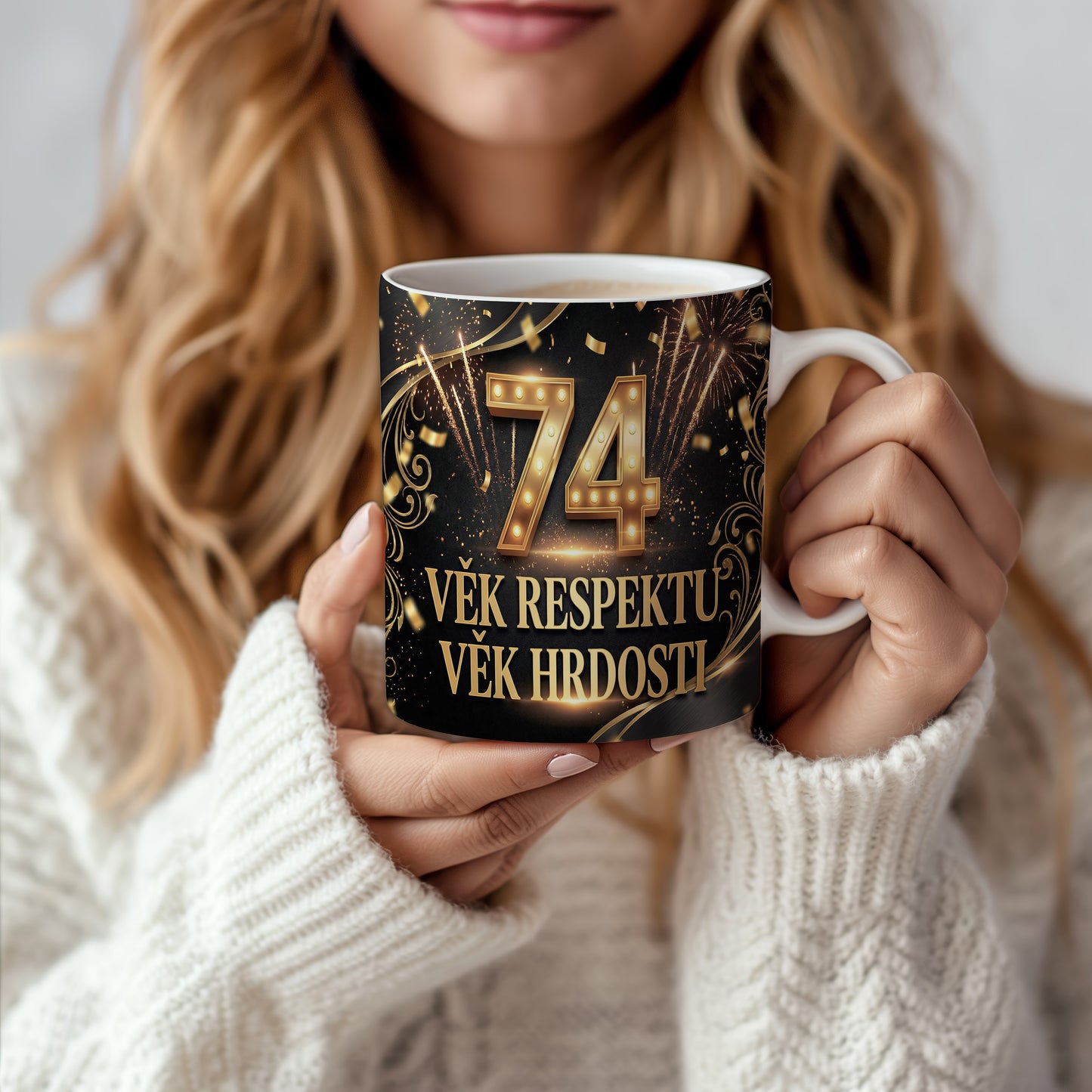 Narozeninový hrnek 74 let – VĚK RESPEKTU VĚK HRDOSTI