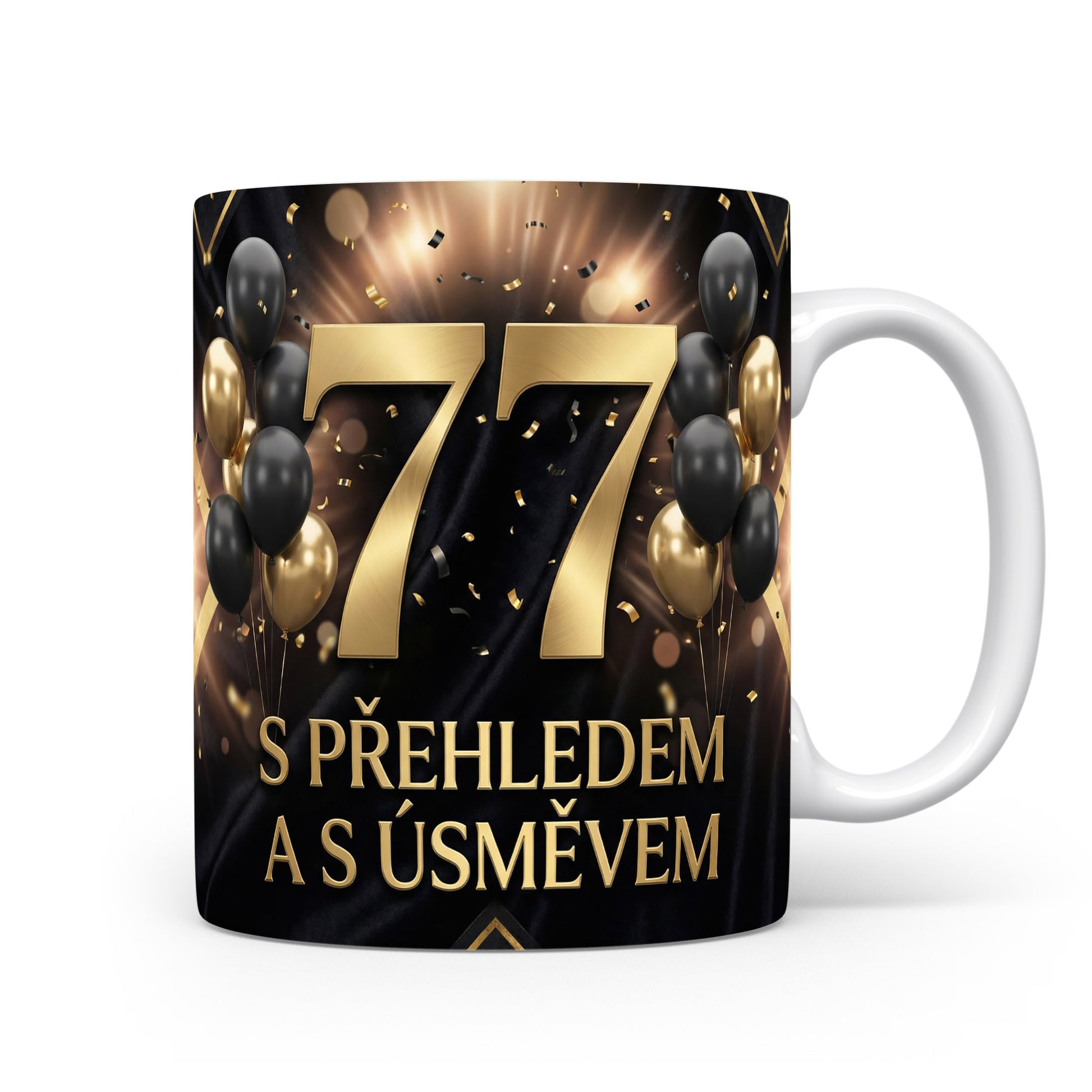 Narozeninový hrnek s věkem 77