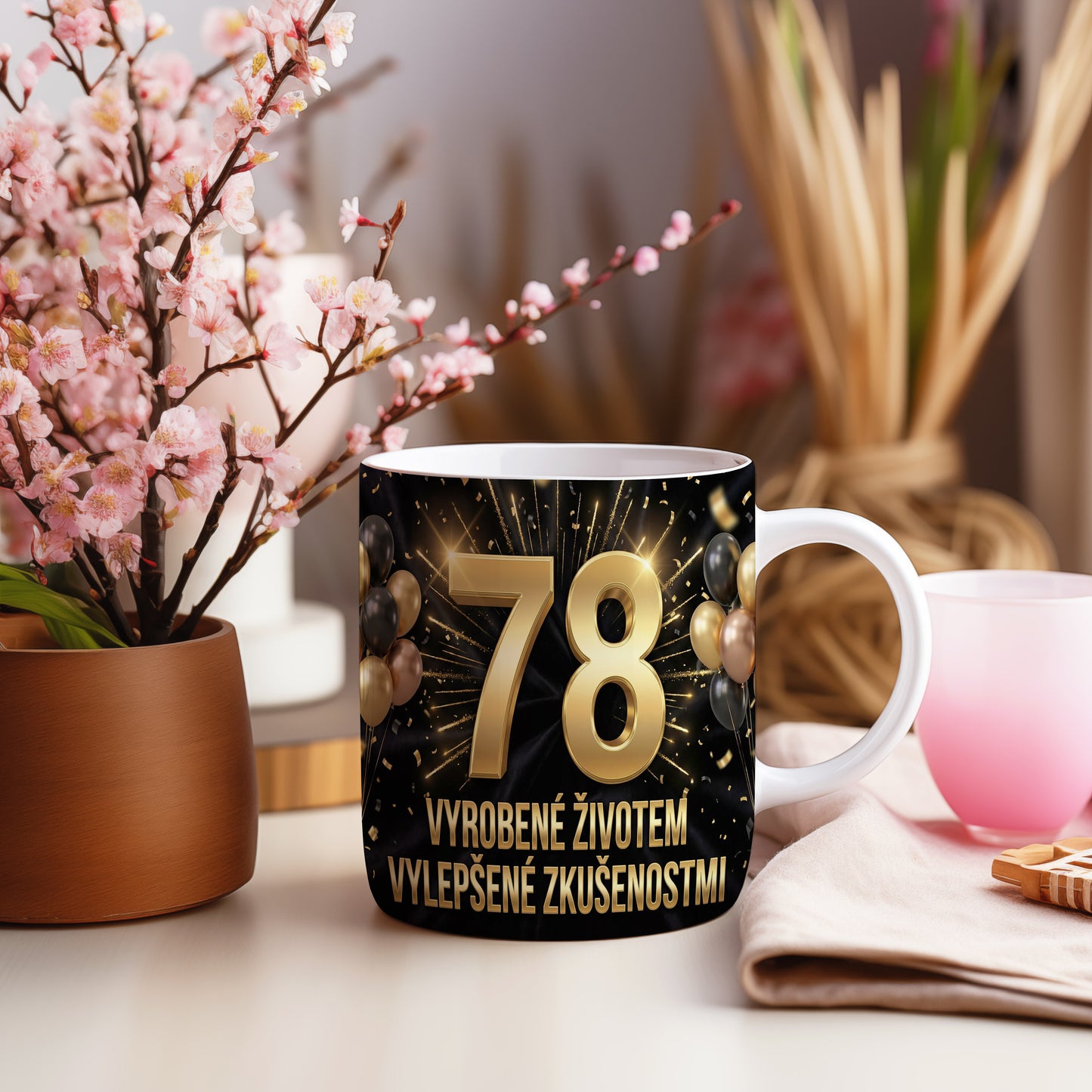 Narozeninový hrnek 78 let – VYROBENÉ ŽIVOTEM VYLEPŠENÉ ZKUŠENOSTMI