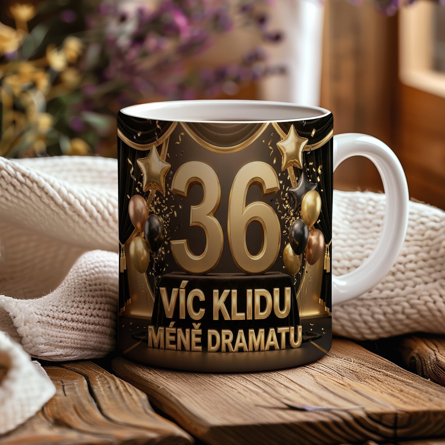 Narozeninový hrnek 36 let – VÍC KLIDU MÉNĚ DRAMATU
