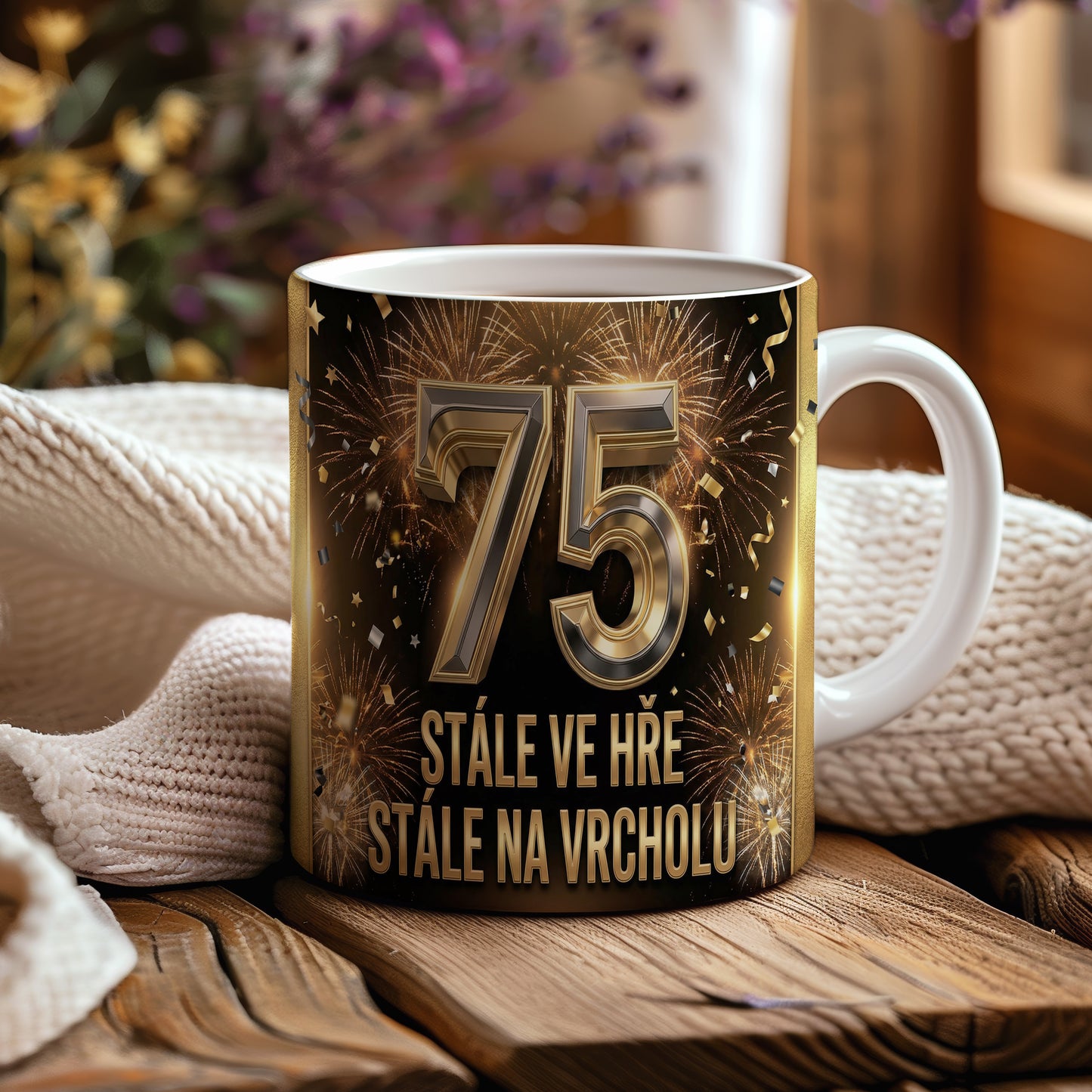 Narozeninový hrnek 75 let – STÁLE VE HŘE STÁLE NA VRCHOLU