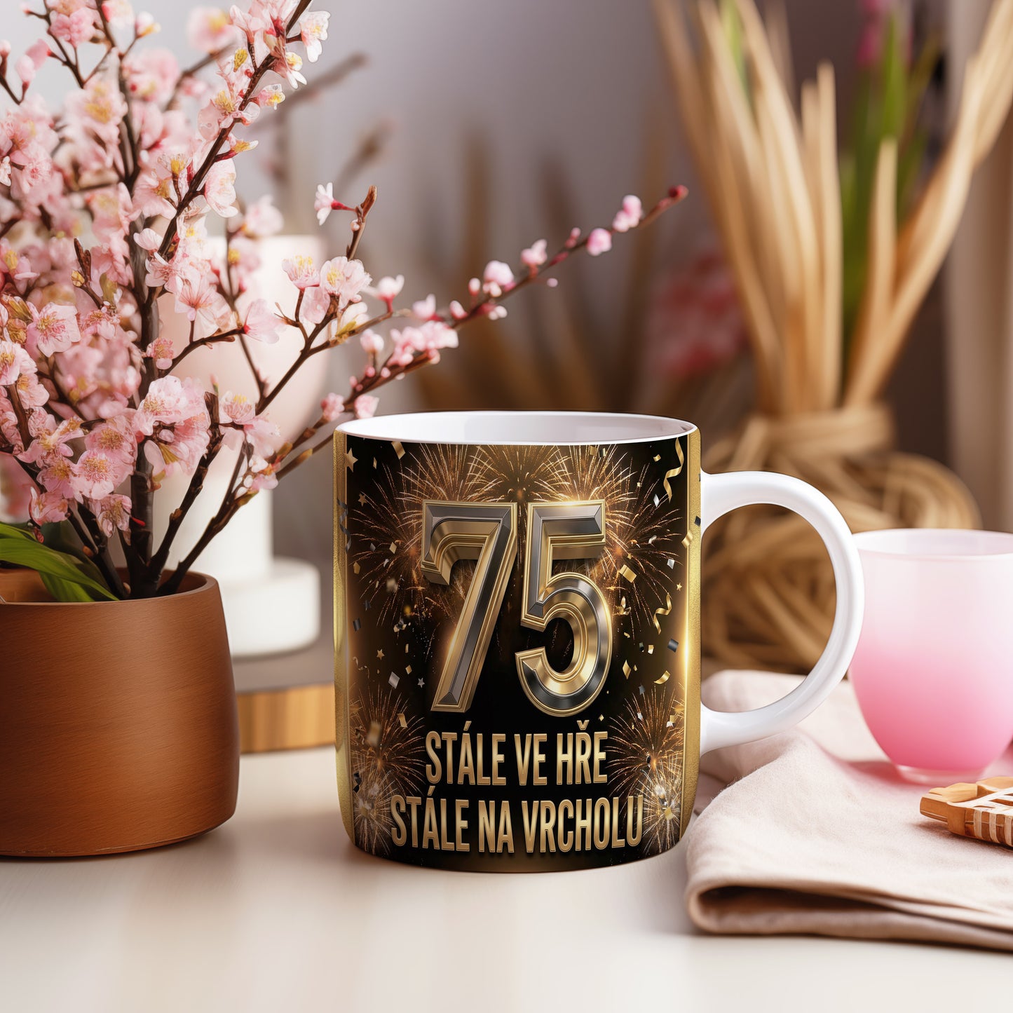 Narozeninový hrnek 75 let – STÁLE VE HŘE STÁLE NA VRCHOLU