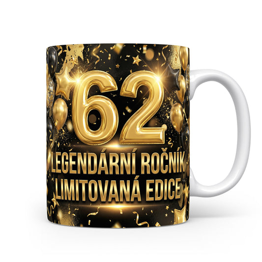 Hrnček s číslem 62 a nápisem Legendární ročník
