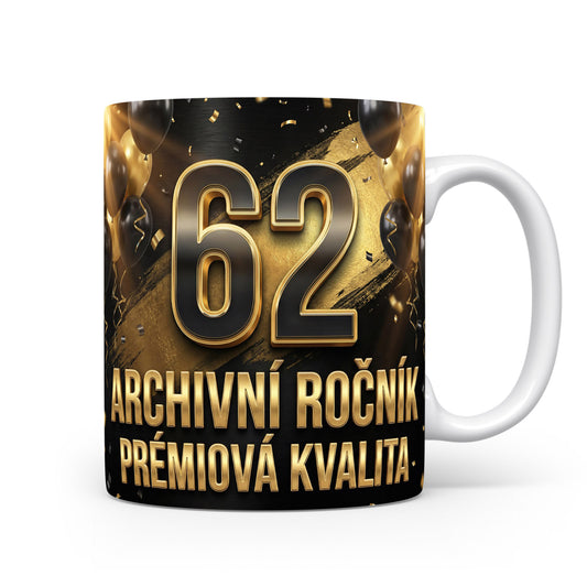 Narozeninový hrnek s číslem 62