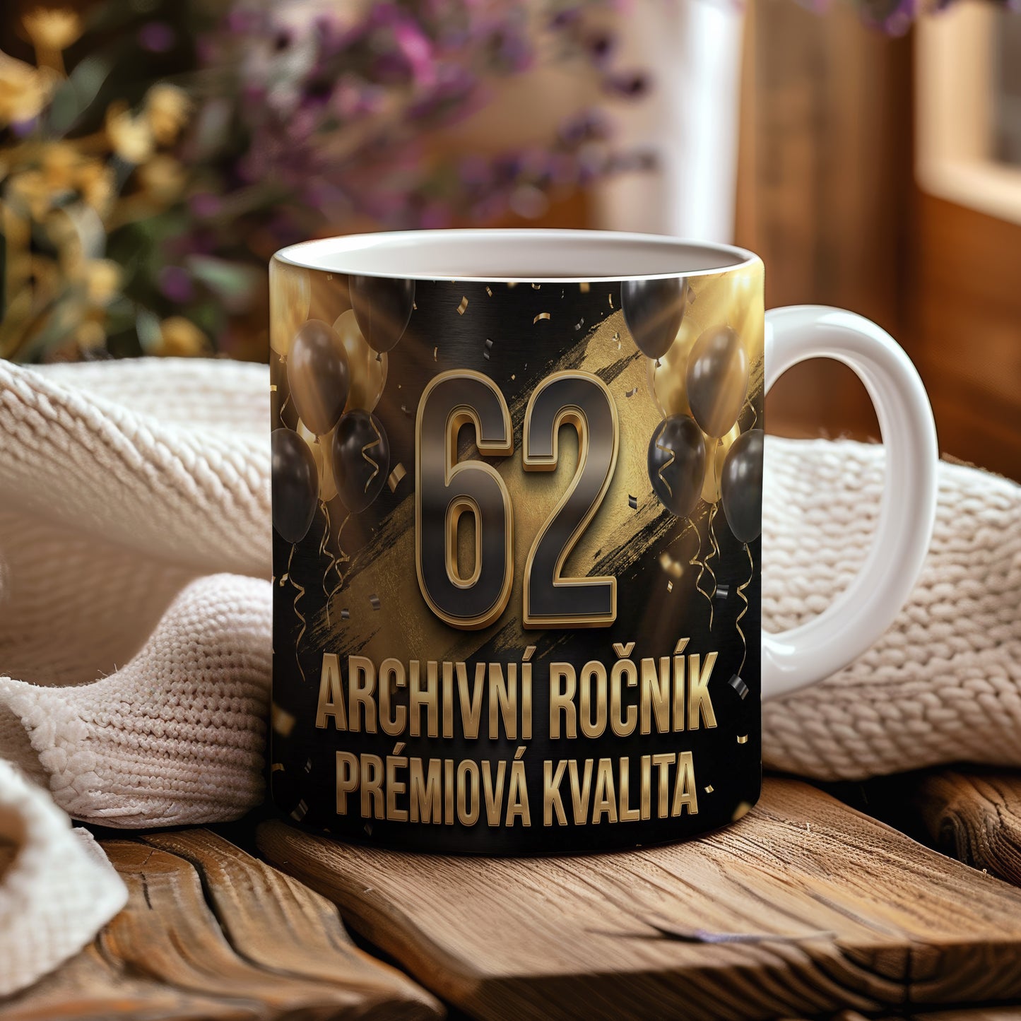 Narozeninový hrnek 62 let – ARCHIVNÍ ROČNÍK PRÉMIOVÁ KVALITA