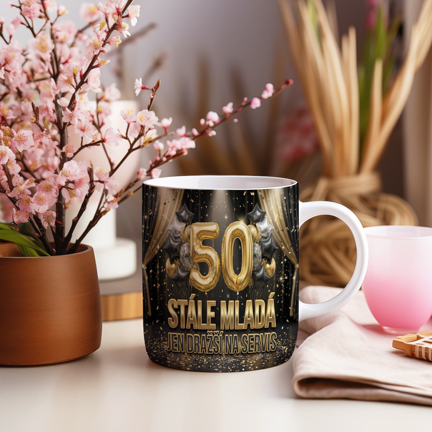 Narozeninový hrnek 50 let – STÁLE MLADÁ JEN DRAŽŠÍ NA SERVIS