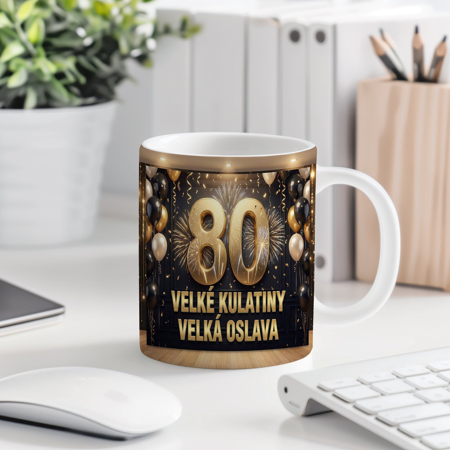 Narozeninový hrnek 80 let – VELKÉ KULATINY VELKÁ OSLAVA