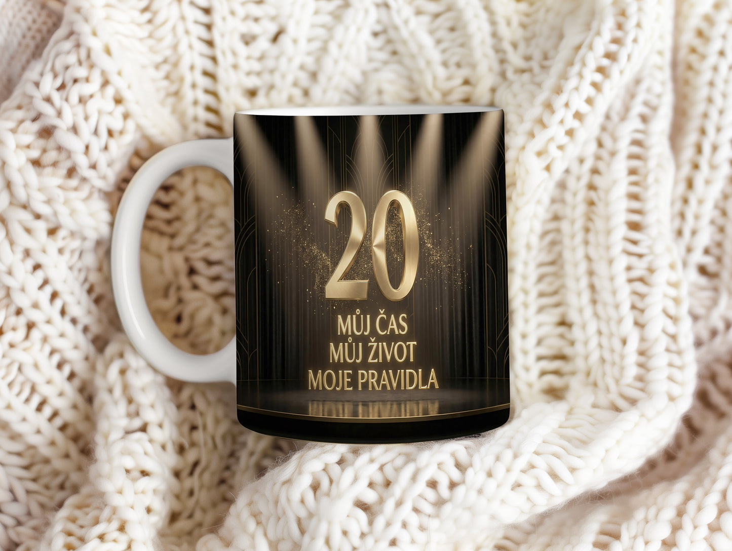 Narozeninový hrnek 20 let – MŮJ ČAS MŮJ ŽIVOT MOJE PRAVIDLA