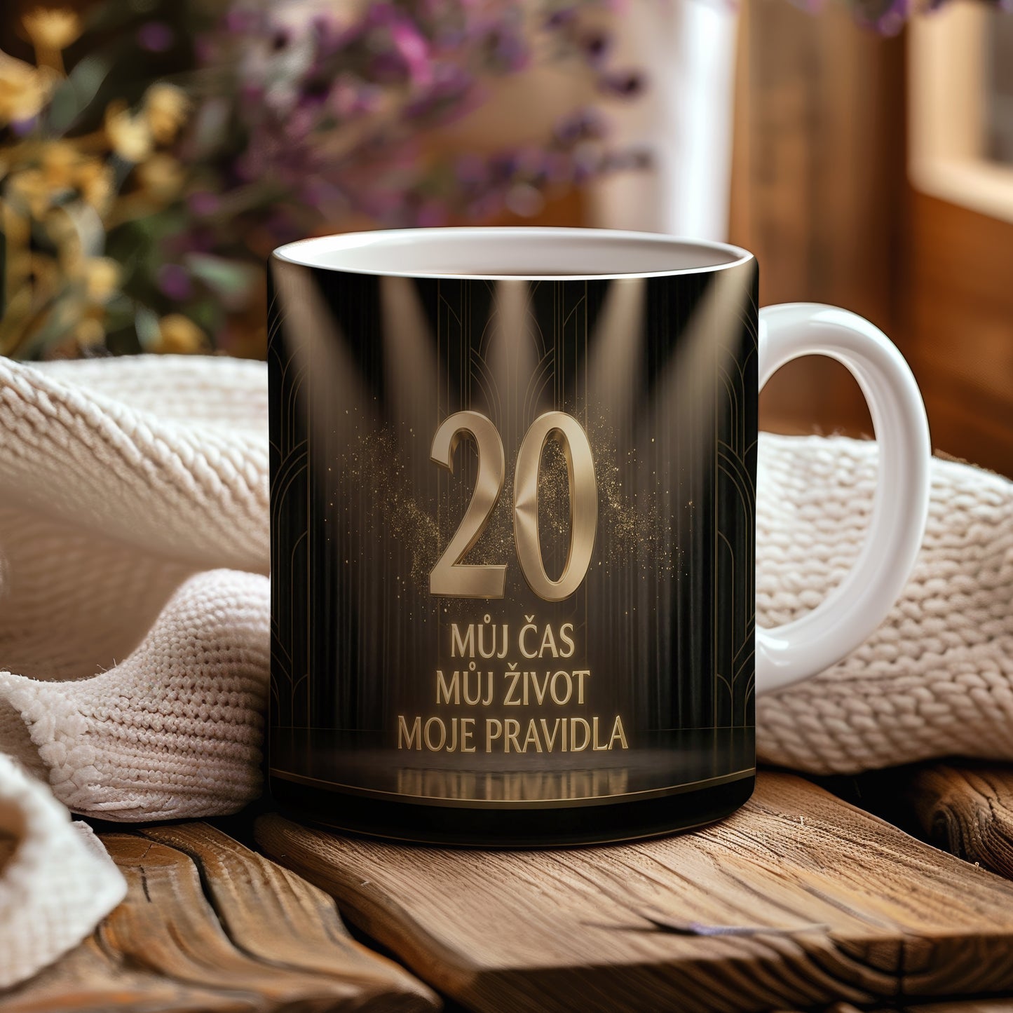 Narozeninový hrnek 20 let – MŮJ ČAS MŮJ ŽIVOT MOJE PRAVIDLA