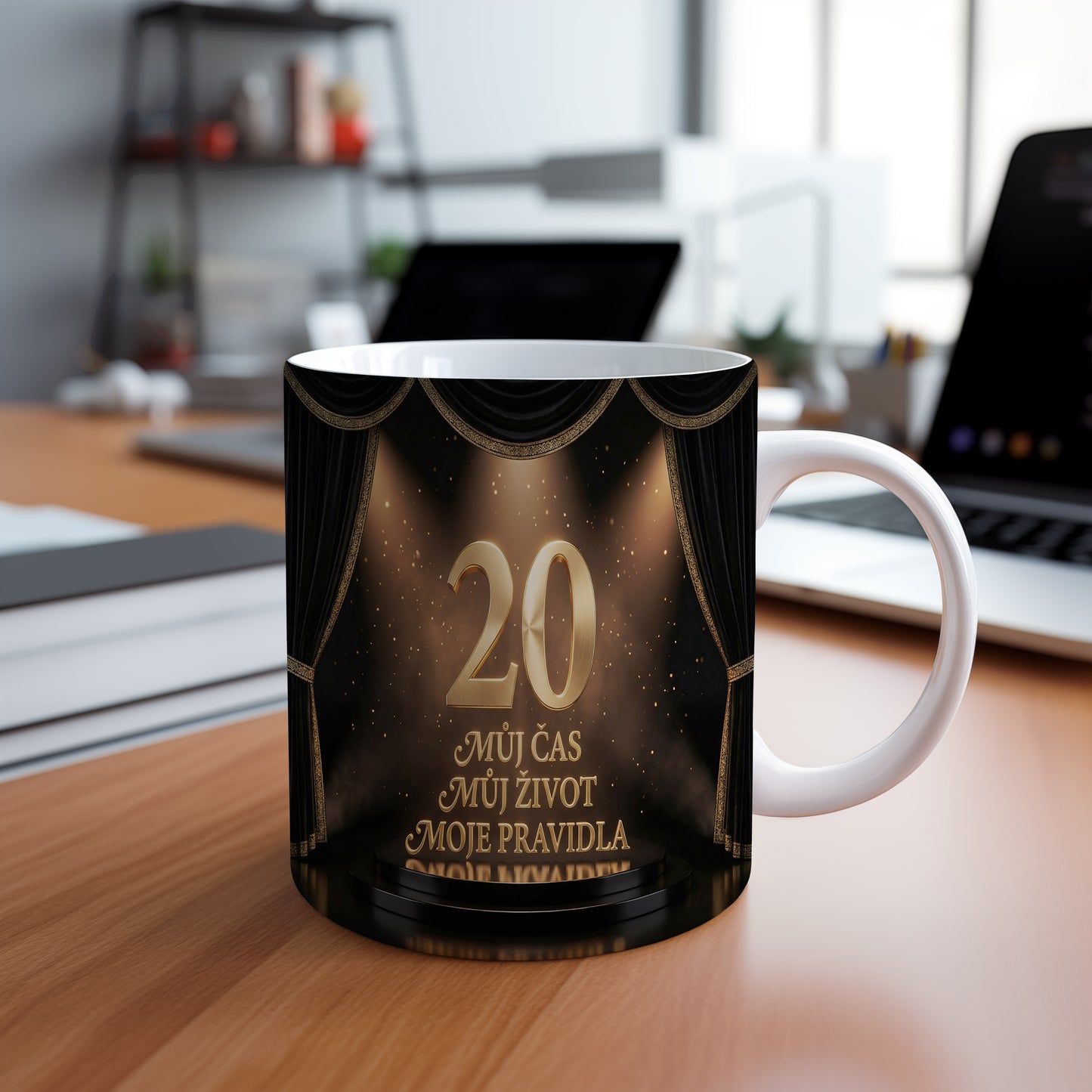 Narozeninový hrnek 20 let – MŮJ ČAS MŮJ ŽIVOT MOJE PRAVIDLA