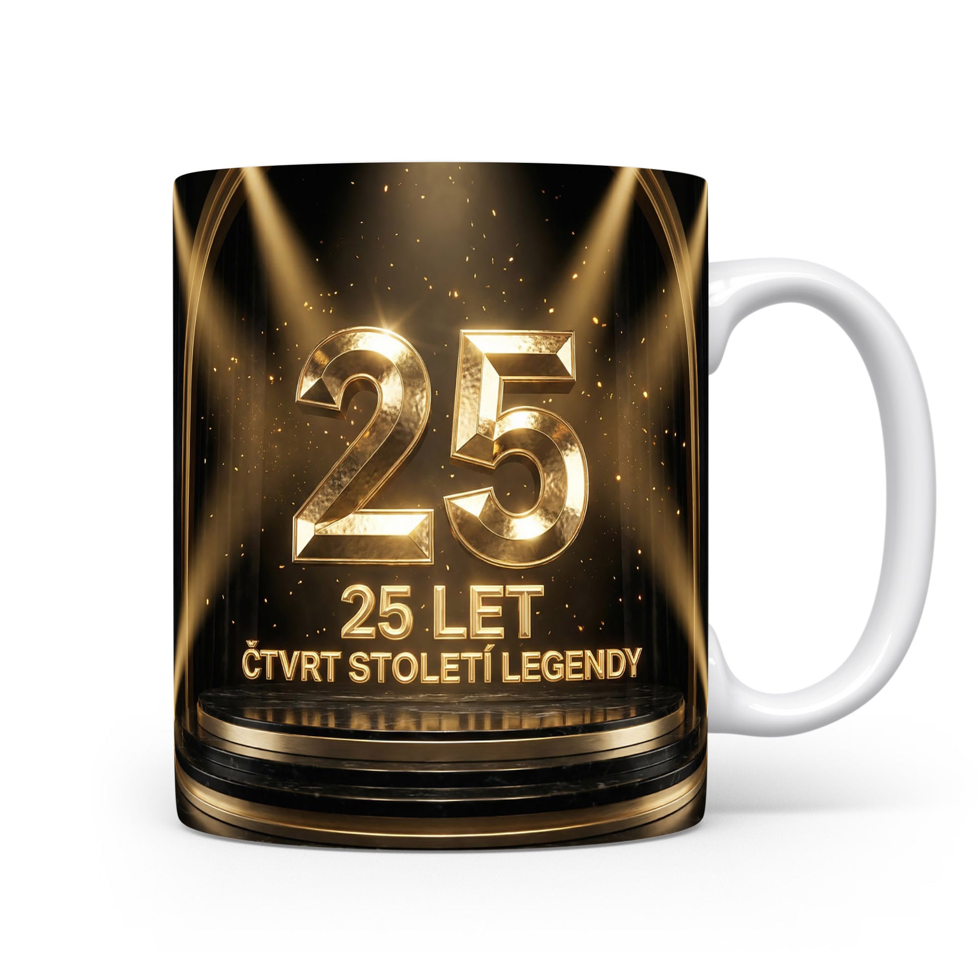 Hrnček s nápisem ČTVRT STOLETÍ LEGENDY