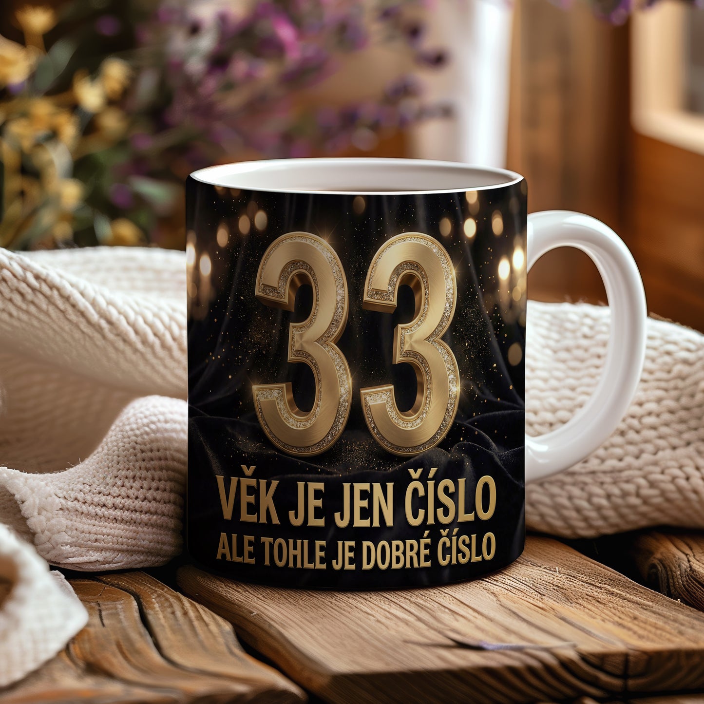 Narozeninový hrnek 33 let – VĚK JE JEN ČÍSLO ALE TOHLE JE DOBRÉ ČÍSLO