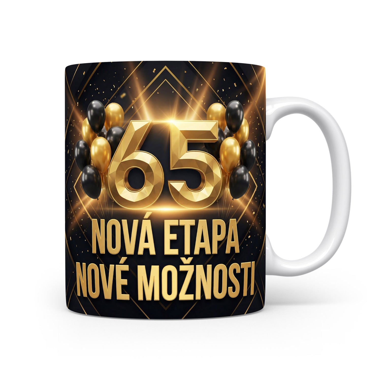 Hrnček s nápisem 65 Nová etapa nové možnosti