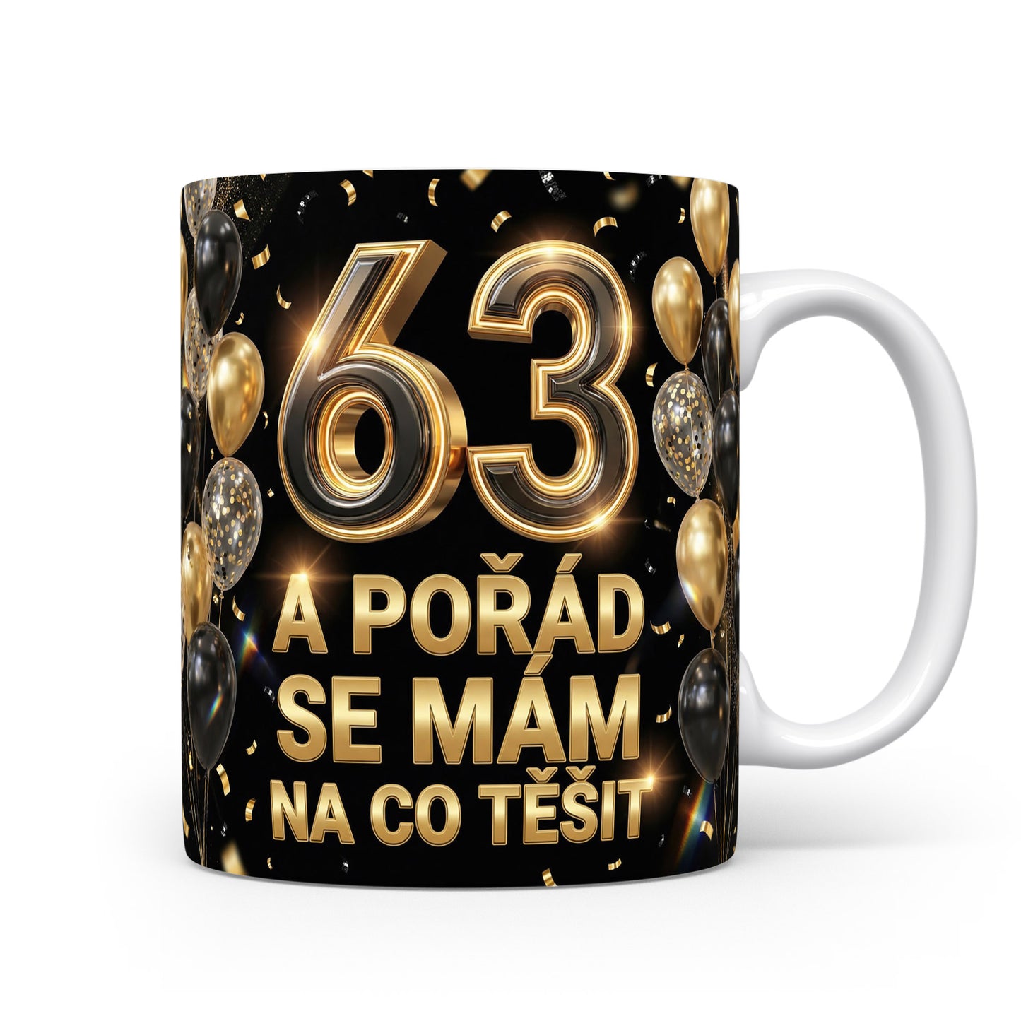 Narozeninový hrnek s věkem 63