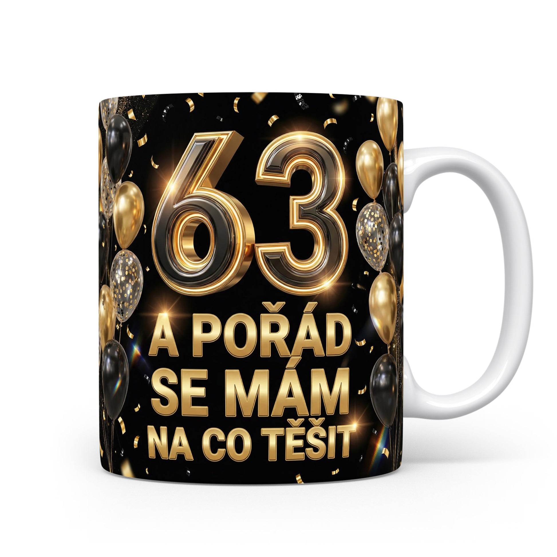 Narozeninový hrnek s věkem 63