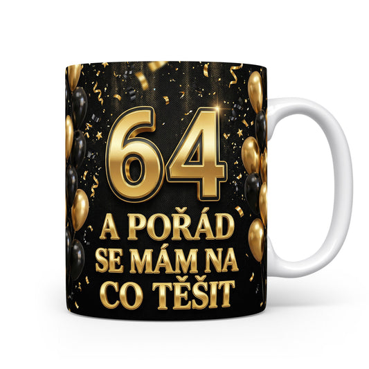 Narozeninový hrnek s věkem 64
