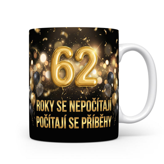Narozeninový hrnek s číslem 62