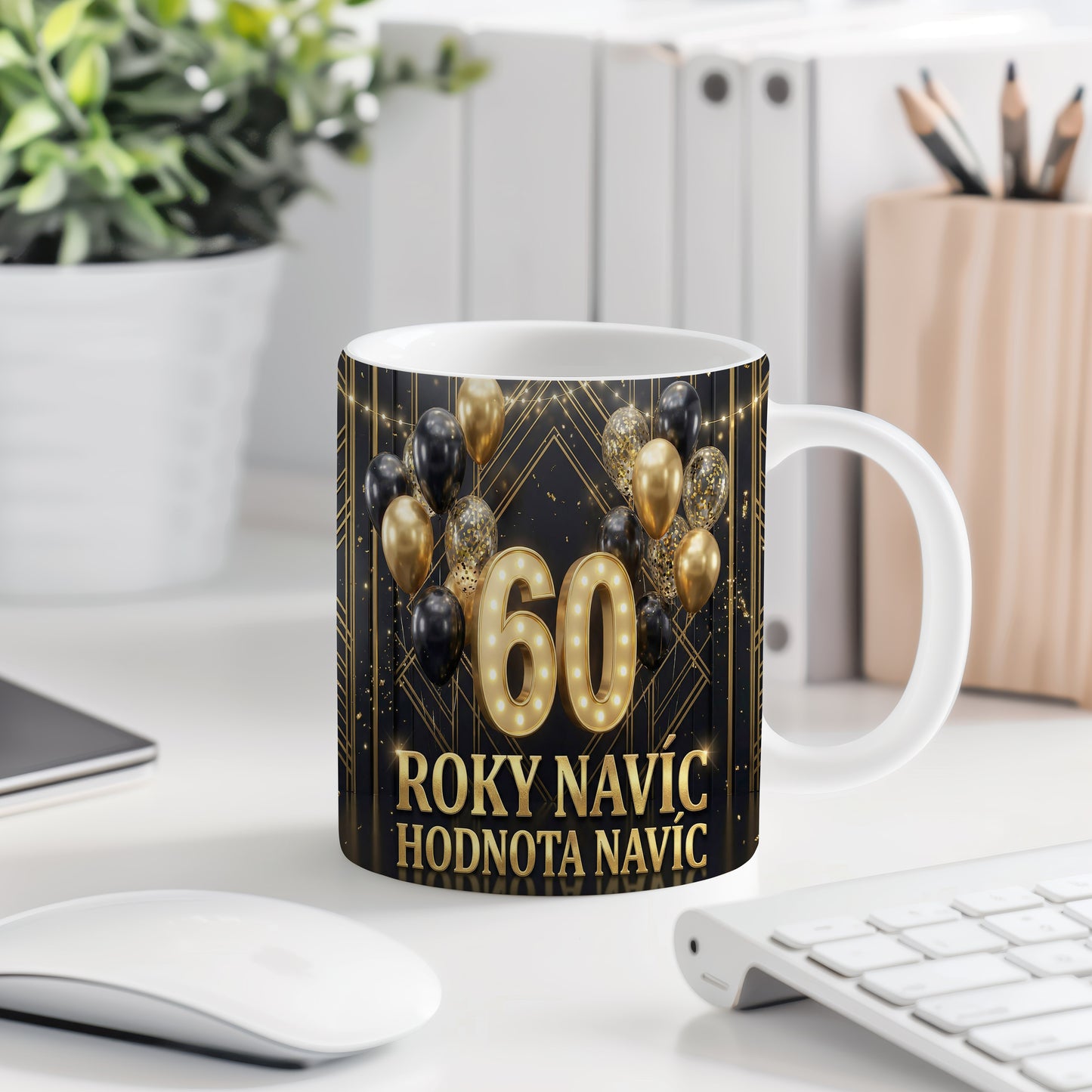 Narozeninový hrnek 60 let – ROKY NAVÍC HODNOTA NAVÍC