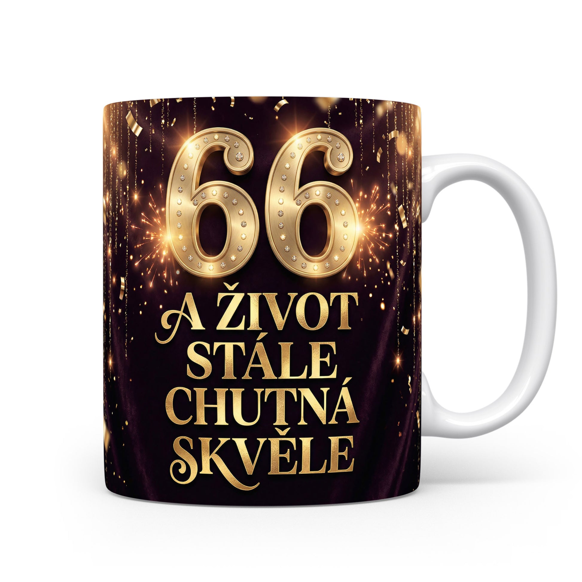 Narozeninový hrnek s číslem 66