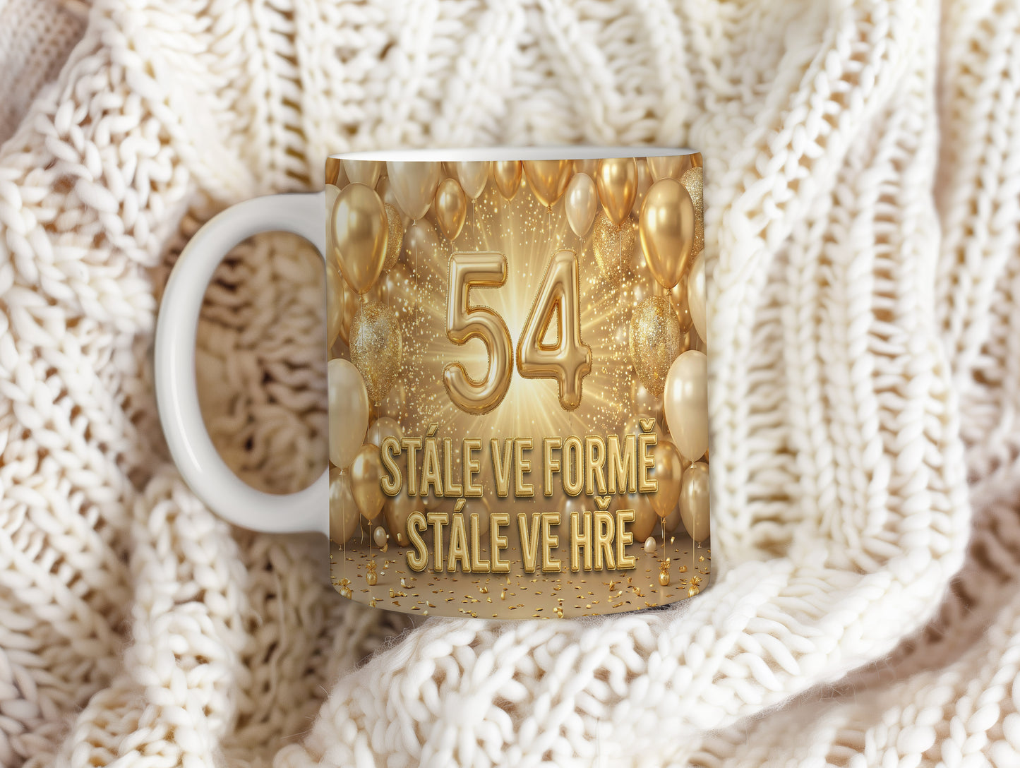 Narozeninový hrnek 54 let – STÁLE VE FORMĚ, STÁLE VE HŘE