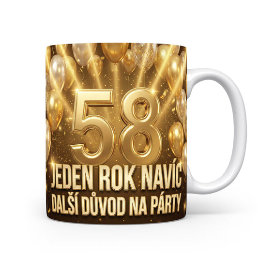 Narozeninový hrnek s číslem 58