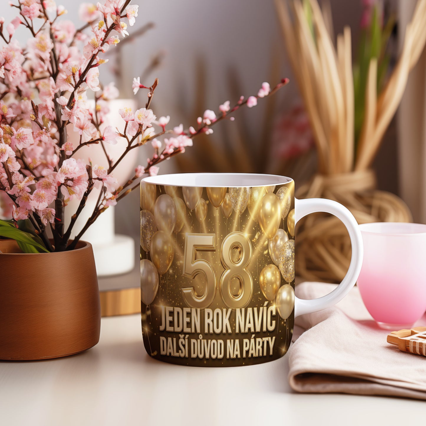 Narozeninový hrnek 58 let – JEDEN ROK NAVÍC DALŠÍ DŮVOD NA PÁRTY