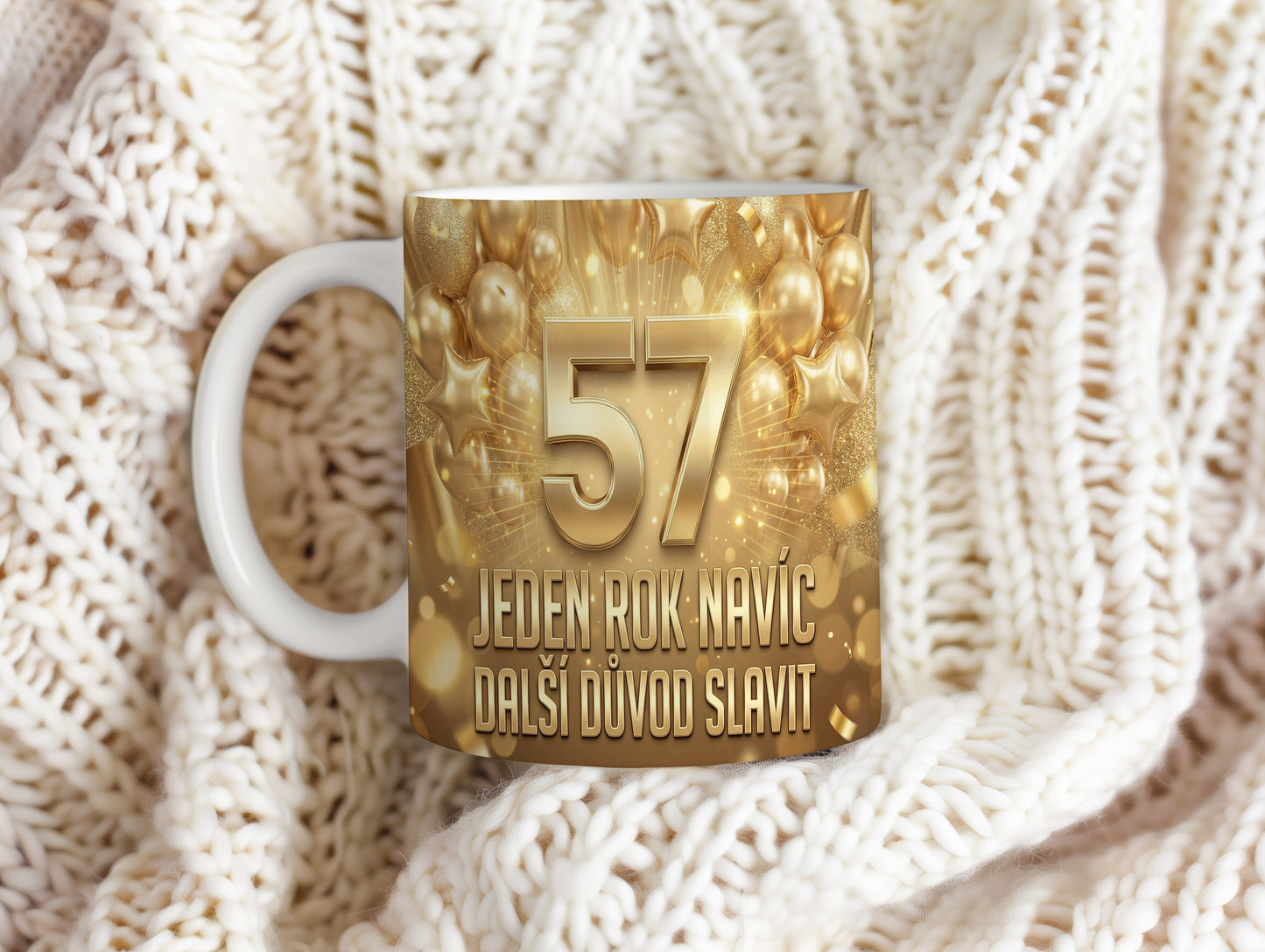 Narozeninový hrnek 57 let – JEDEN ROK NAVÍC, DALŠÍ DŮVOD SLAVIT