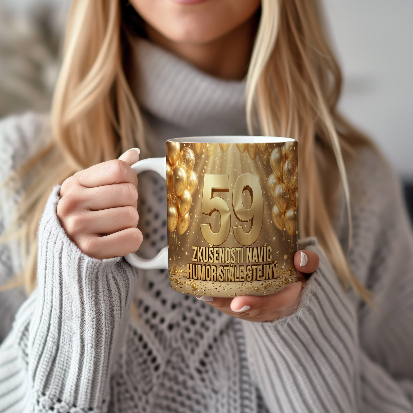 Narozeninový hrnek 59 let – ZKUŠENOSTI NAVÍC HUMOR STÁLE STEJNÝ