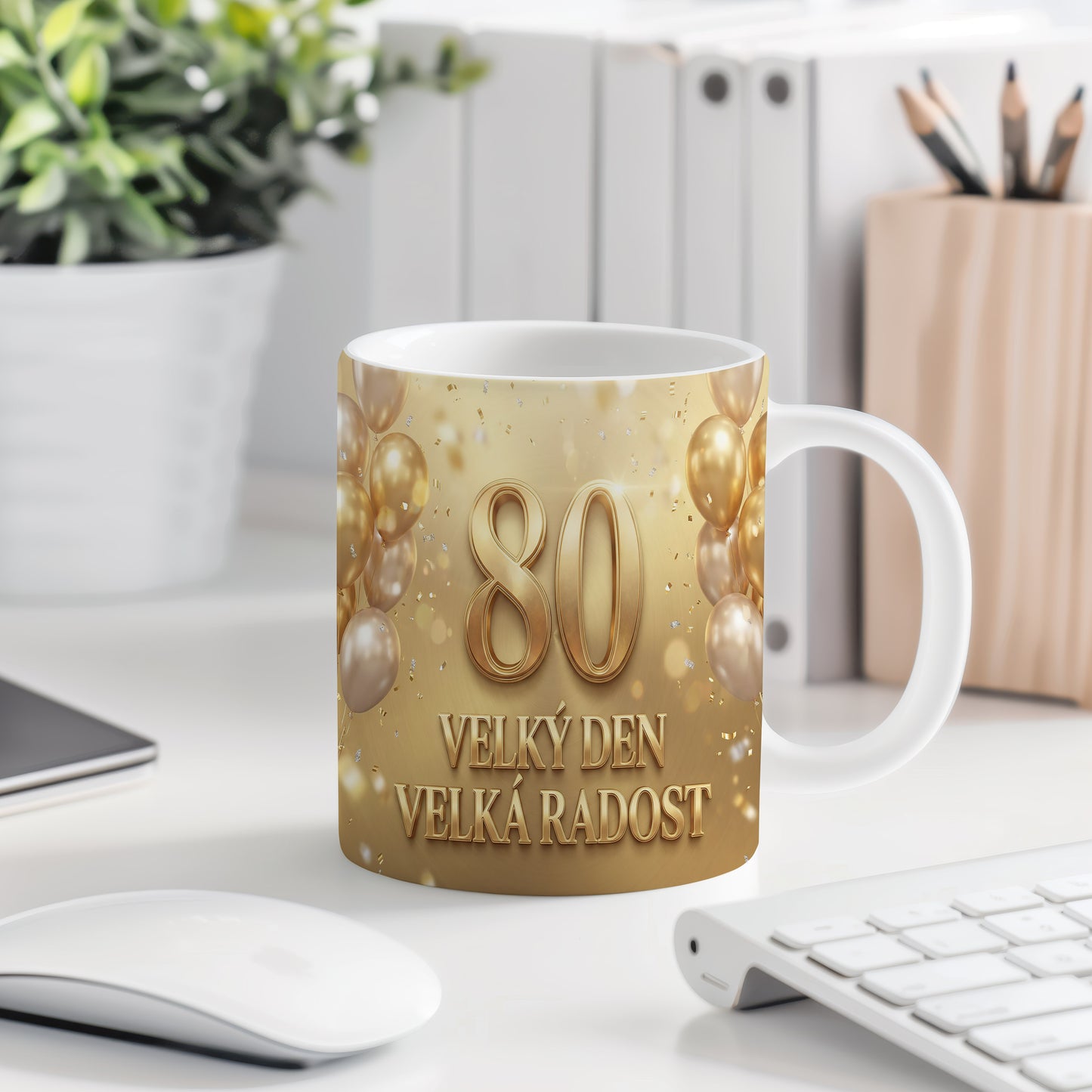 Narozeninový hrnek 80 let – VELKÝ DEN VELKÁ RADOST