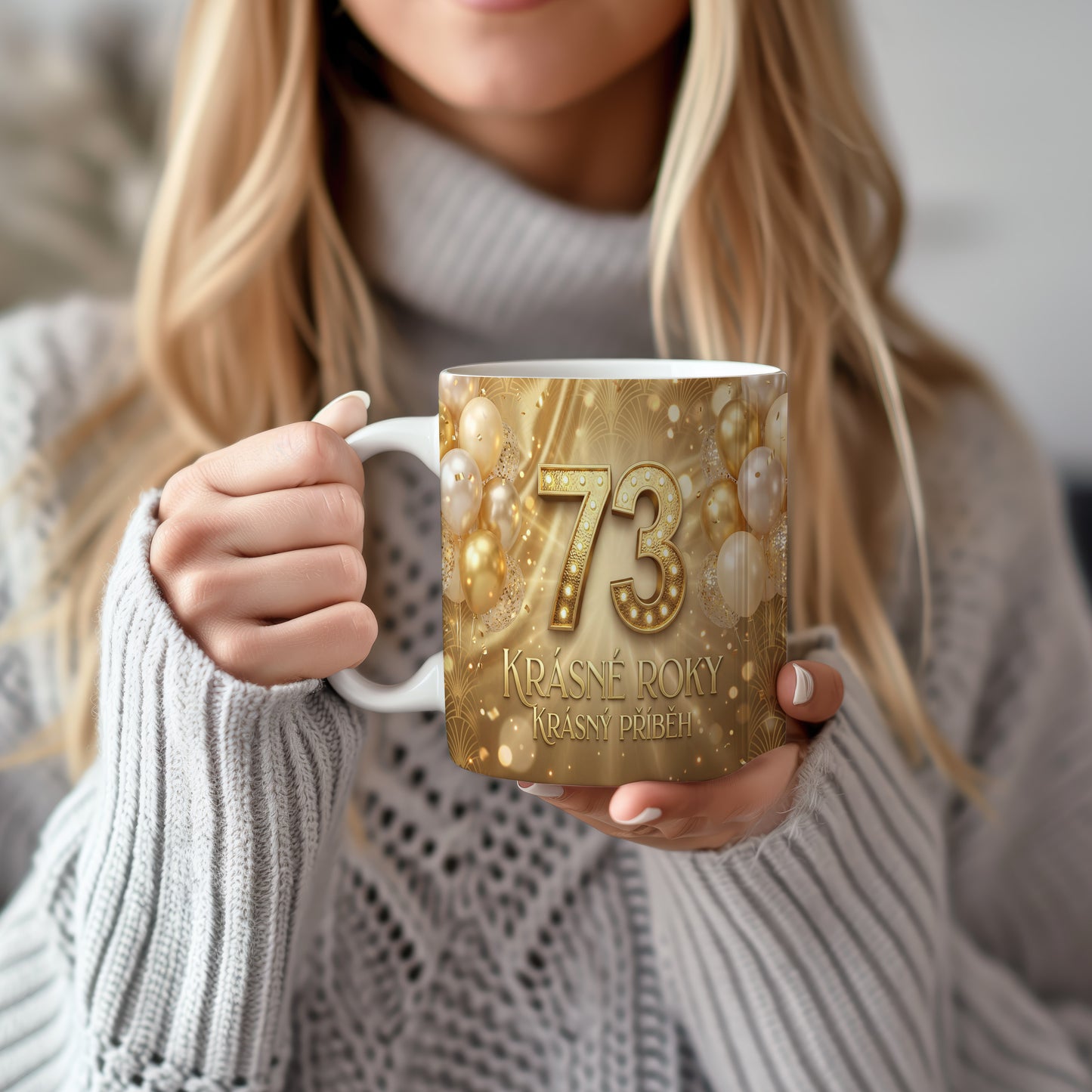 Narozeninový hrnek 73 let – KRÁSNÉ ROKY KRÁSNÝ PŘÍBĚH
