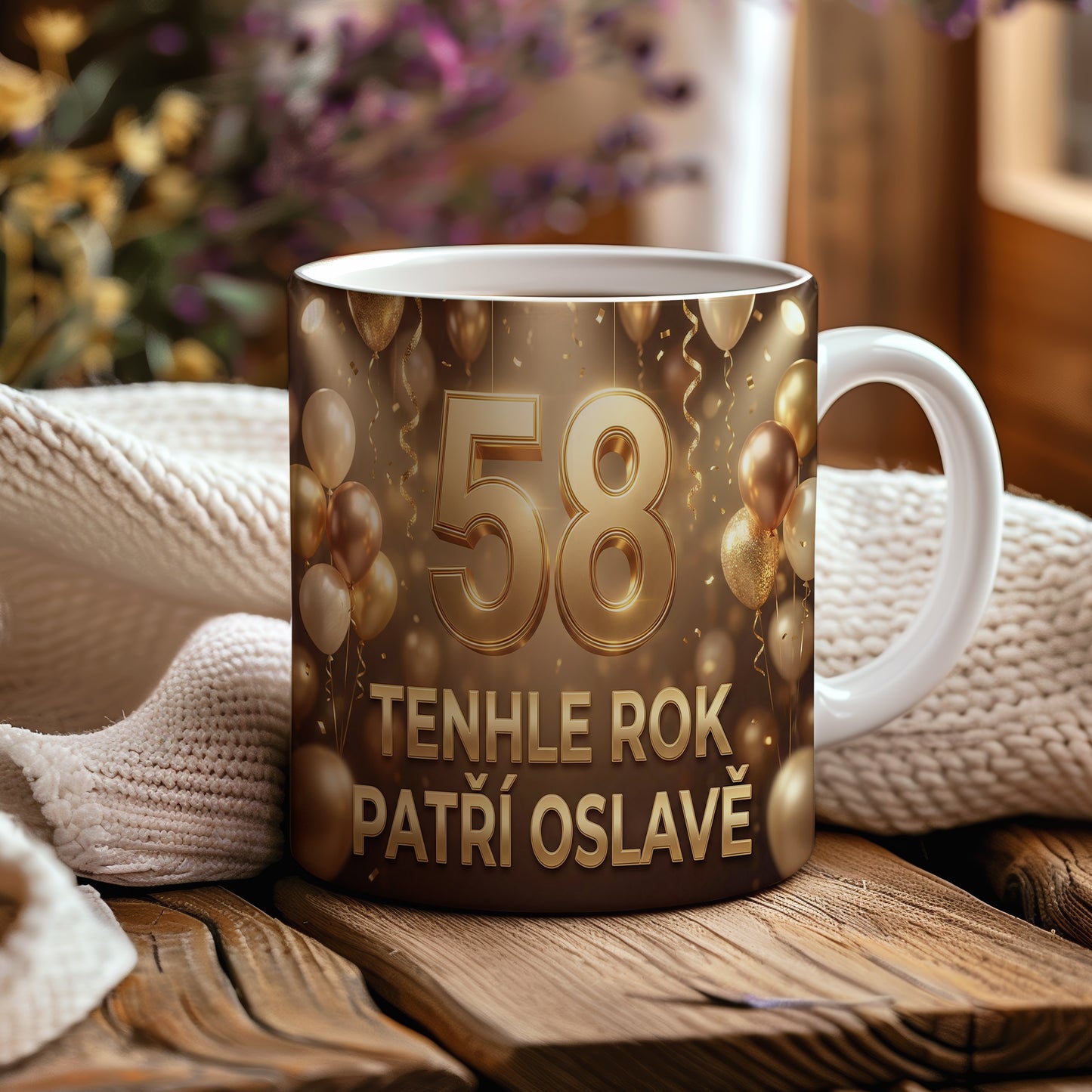 Narozeninový hrnek 58 let – TENHLE ROK PATŘÍ OSLAVĚ