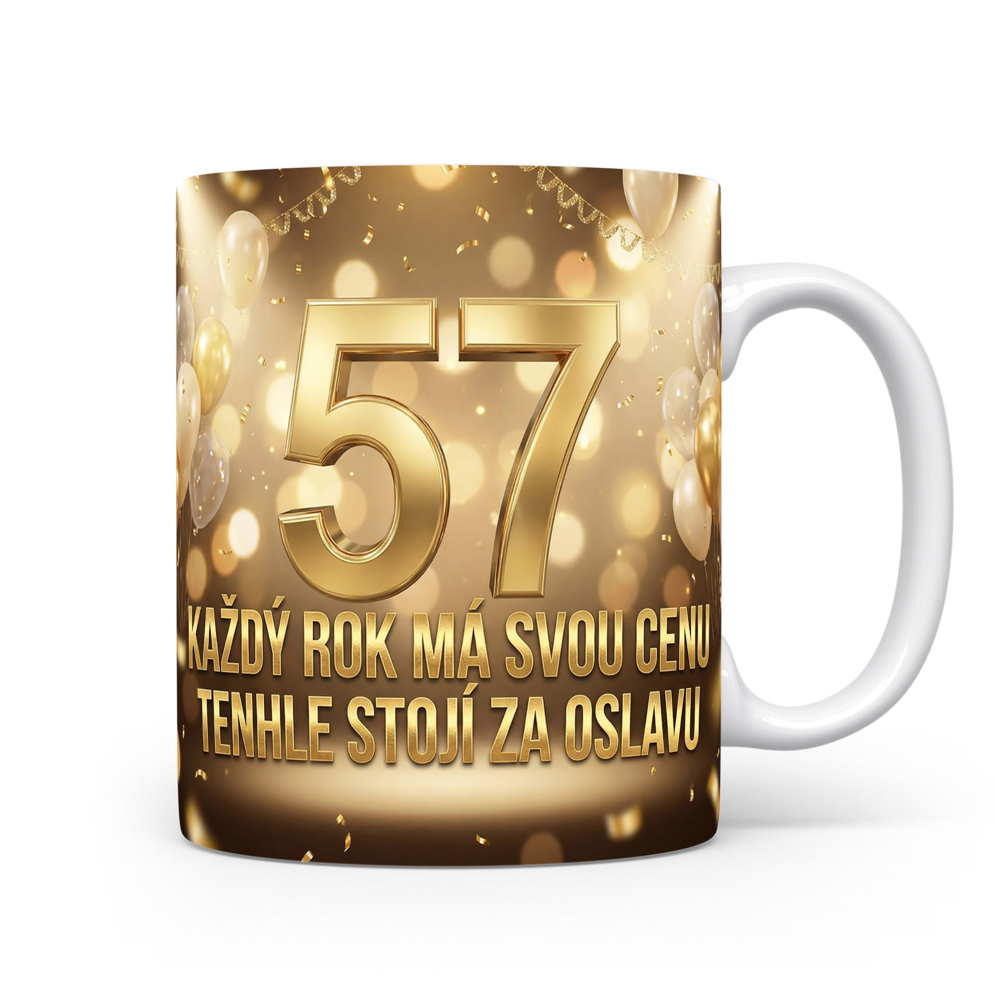Narozeninový hrnek s věkem 57